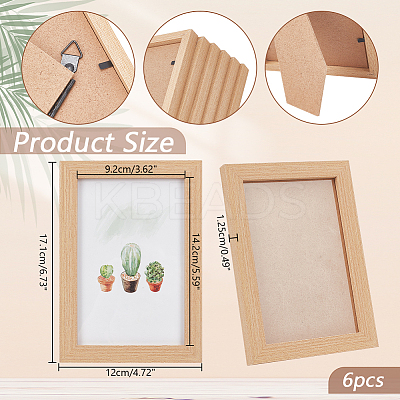 Wood with Acrylic Rectangle Picture Frame AJEW-WH0475-06B-1