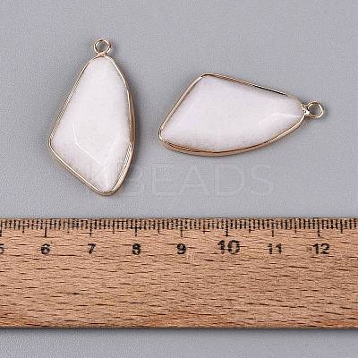 Natural White Jade Faceted Pendants G-Q606-51G-1