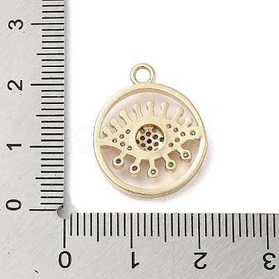 Brass Micro Pave Clear Cubic Zirconia Pendants KK-M275-35G-1