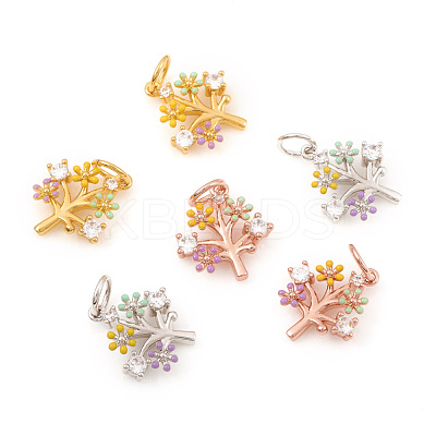 Brass Micro Pave Cubic Zirconia Charms KK-I672-44-1