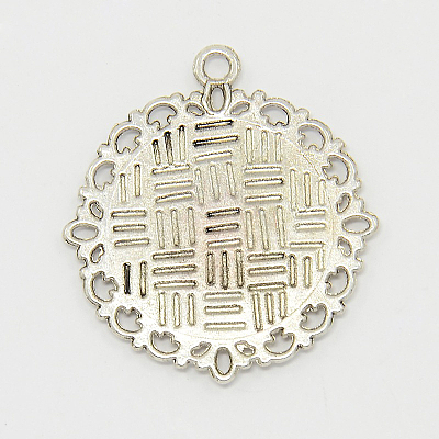 Zinc Alloy Pendant Settings for Cabochon & Rhinestone X-PALLOY-A15290-AS-FF-1