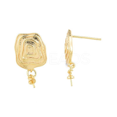 Brass Stud Earring Findings KK-I663-07G-1