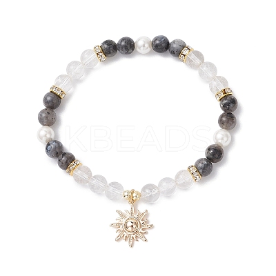 Brass Charm Bracelets BJEW-JB12230-01-1