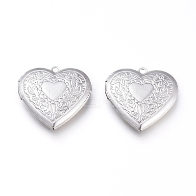 Non-Tarnish 304 Stainless Steel Locket Pendants STAS-K192-14P-1
