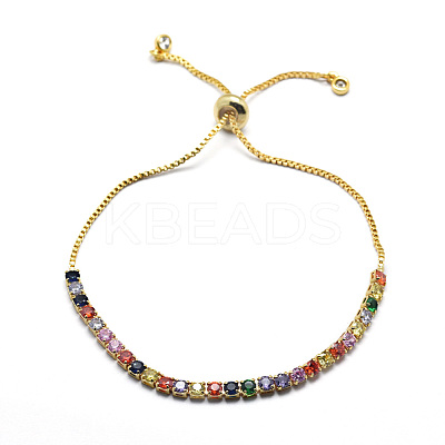 Brass Cubic Zirconia Bolo Tennis Bracelets BJEW-I272-03A-1