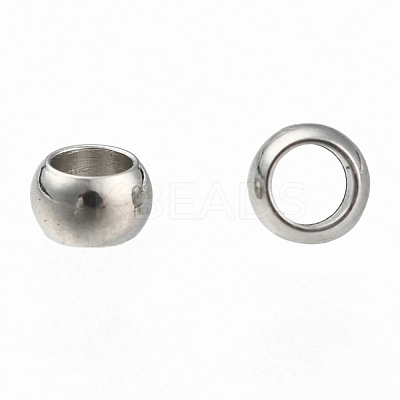 Non-Tarnish 304 Stainless Steel Crimp Beads X-STAS-R065-31-1