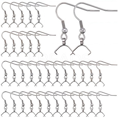 50Pcs 304 Stainless Steel Earring Hooks STAS-SC0008-30-1