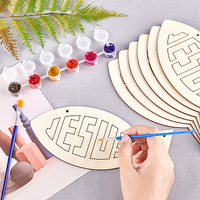 Easter Theme DIY Jesus Fish Pendant Decoration Making Kits DIY-OC0003-88-1