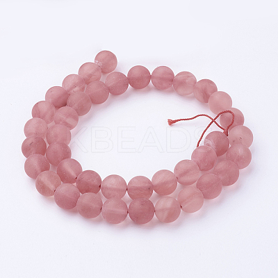 Watermelon Stone Glass Bead Strands G-G735-44F-10mm-1