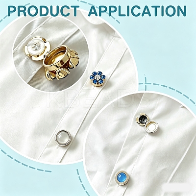 Flat Round Brass Button Covers Settings KK-WH0079-193B-KCG-1