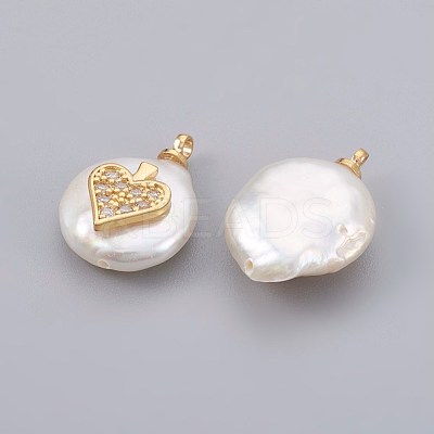 Natural Cultured Freshwater Pearl Pendants PEAR-F008-15G-1