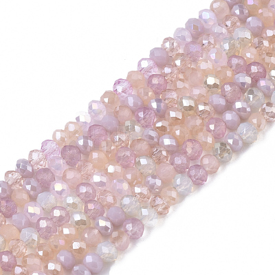 Electroplate Glass Beads Strands X-EGLA-S192-001A-B02-1