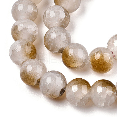 Crackle Baking Paint Imitation Jade Glass Beads Strands DGLA-T003-8mm-09-1