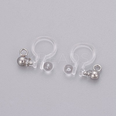 Transparent U Type Painless Prevent Allergy Resin Ear Clip KY-L005-02P-1
