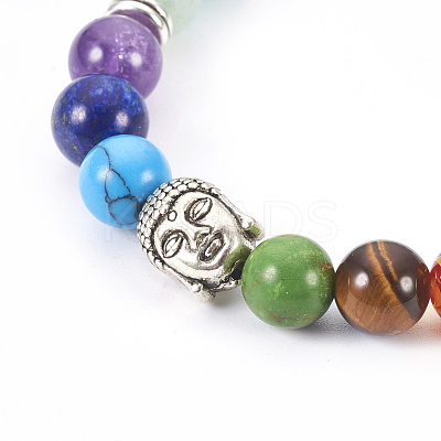Natural Flower Amazonite Stretch Bracelets BJEW-JB03905-04-1