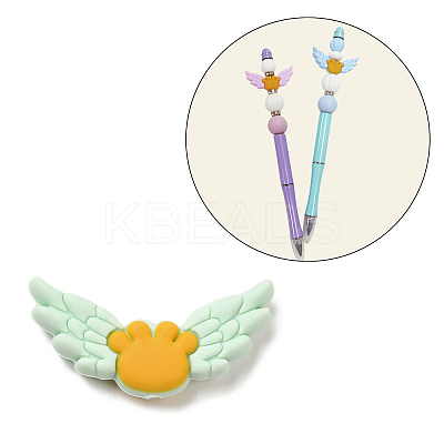 Wing Food Grade Eco-Friendly Silicone Focal Beads LS-SIL-C004-01B-1