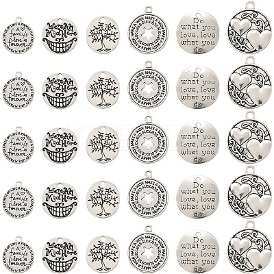 50Pcs Tibetan Style Alloy Pendants TIBE-FS0003-25-RS-1