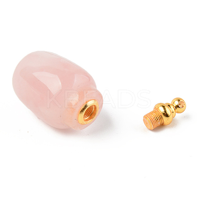 Natural Gemstone Openable Perfume Bottle Pendants X-G-R478-004A-1
