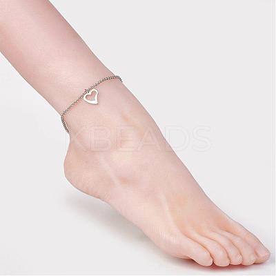 Tarnish Resistant 304 Stainless Steel Anklets AJEW-AN00199-1