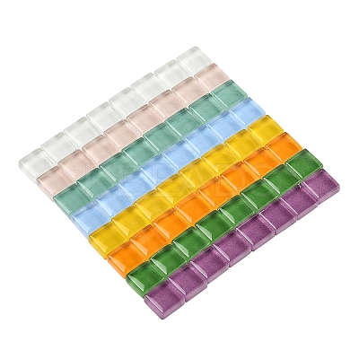 8 Colors 20Pcs Transparent Glass Cabochon GLAA-YW0003-66E-1