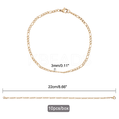 304 Stainless Steel Figaro Chain Necklaces STAS-UN0017-37G-1