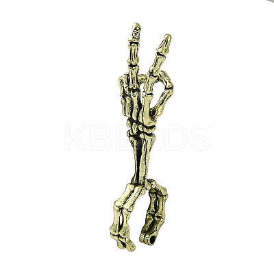 Skeleton Hand Alloy Cigarette Holder Ring RJEW-K275-27AB-1