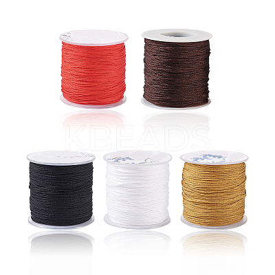 5 Rolls 5 Colors Nylon Braided Cord NWIR-YS0001-01A-1