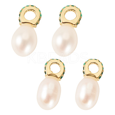 4Pcs Natural Cultured Freshwater Pearl Pendants PALLOY-TAC0177-1