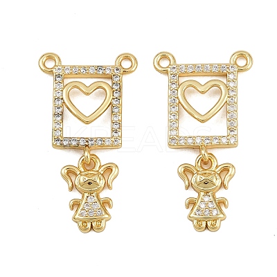 Brass Micro Pave Cubic Zirconia Pendants KK-C132-31G-1