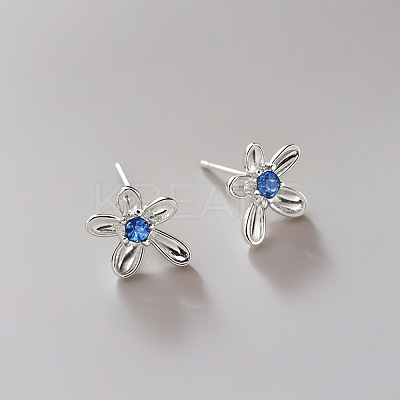 Zinc Alloy Rhinestone Stud Earrings for Women WGBF331-01-1