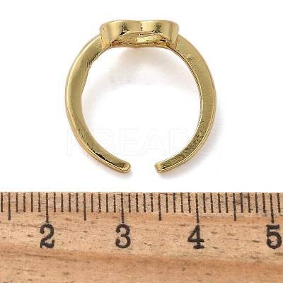 Brass Micro Pave Cubic Zirconia Cuff Finger Rings RJEW-C120-25G-01-1