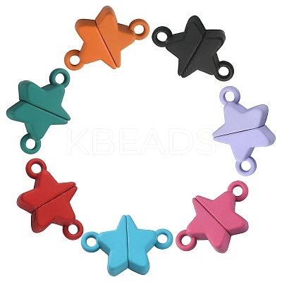 14 Sets 7 Colors Star Alloy Magnetic Clasps PALLOY-CJ0002-29-1