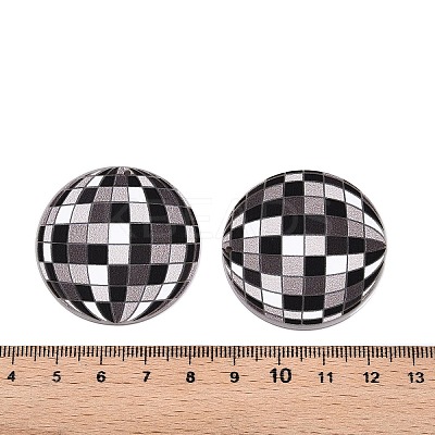 Printed Tartan Acrylic Pendants X-OACR-T028-12-1