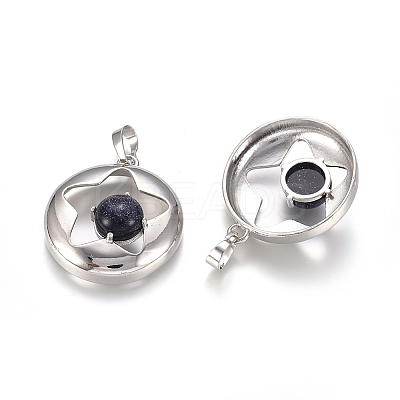 Synthetic Blue Goldstone Pendants G-L512-S08-1
