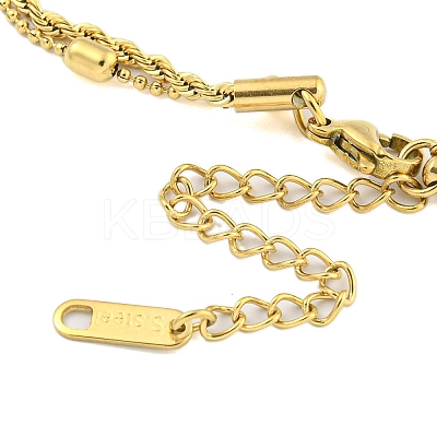 Ion Plating(IP) 304 Stainless Steel Pave Clear Cubic Zirconia Column Double Layer Necklaces NJEW-S426-02G-1