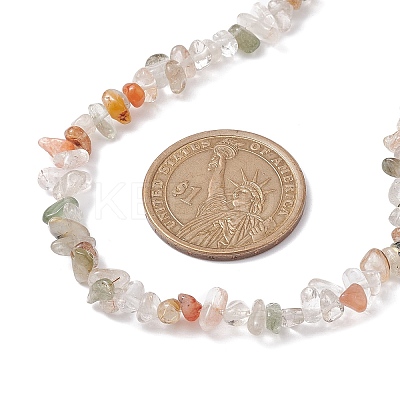 Natural Rutilated Quartz Chip Beaded Necklace NJEW-JN04615-10-1