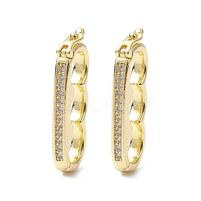 Brass Micro Pave Clear Cubic Zirconia Twister Clasps KK-K360-27B-G-1