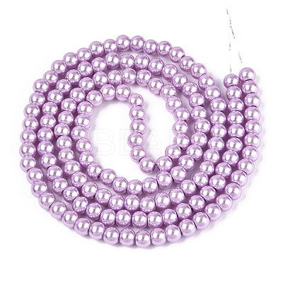 Baking Paint Pearlized Glass Pearl Round Bead Strands HY-Q003-6mm-81-1
