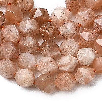 Natural Peach Moonstone Beads Strands G-Z119-A18-01-1