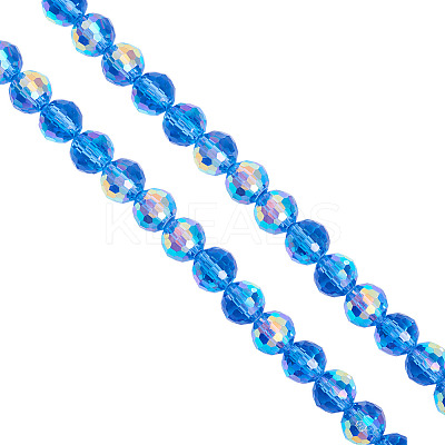 2 Strands Transparent Electroplate Glass Beads Strands EGLA-TA0001-74-1