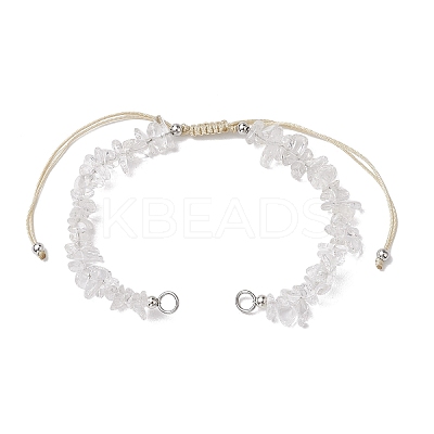 Natural Quartz Crystal Chip Nylon Braided Beaded Bracelet Making AJEW-JB01296-09-1