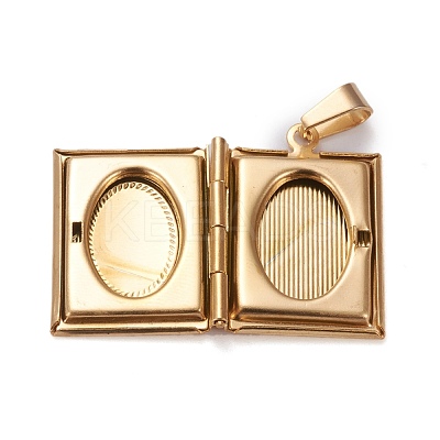 304 Stainless Steel Locket Pendants STAS-K197-02G-1