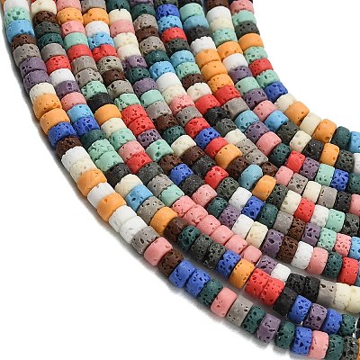 Synthetic Lava Rock Beads Strands G-A317-A01-02-1