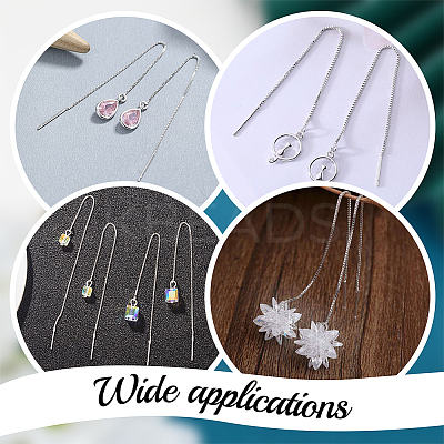 Anti-Tarnish 3 Pairs Rhodium Plated 925 Sterling Silver Stud Earring Findings STER-BBC0006-73B-1