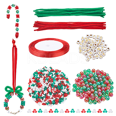 Acrylic with Plastic Christmas Candy Beading Set DIY-SC0026-81C-1