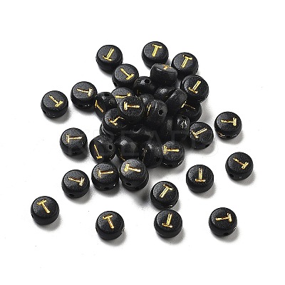 Plating Opaque Acrylic Beads OACR-R005-03T-1