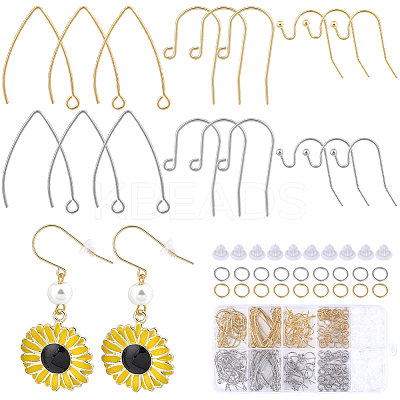 108Pcs 6 Style 304 Stainless Steel Earring Hooks DIY-SC0021-76-1