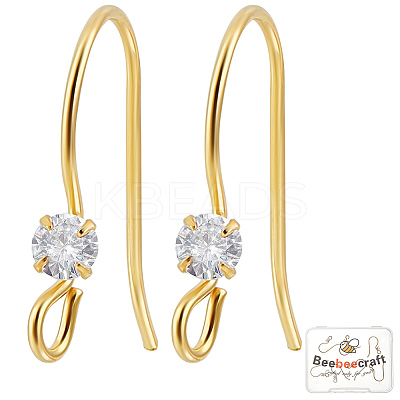 5 Pairs Sterling Silver with Clear Cubic Zirconia Earring Hooks STER-BBC0005-80-1