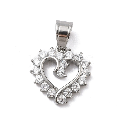 316 Surgical Stainless Steel Rhinestone Pendants STAS-P412-11A-P-1