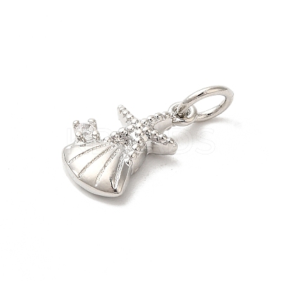 Rack Plating Brass Clear Cubic Zirconia Pendants KK-Z056-27P-1